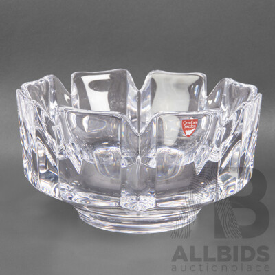 Orrefors Thick Gauge Cut Glass Bowl