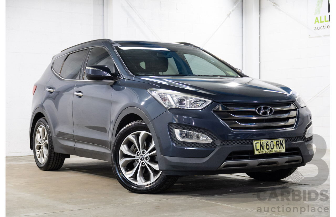 02/2014 Hyundai Santa Fe Highlander CRDi (AWD) DM 4d Wagon Marlin Blue Metallic Turbo Diesel 2.2L