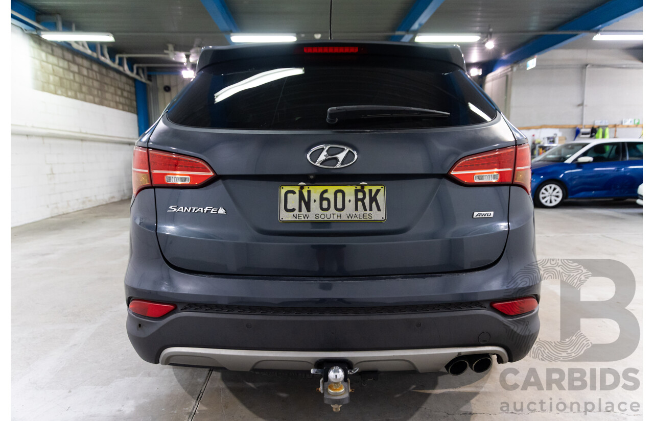 02/2014 Hyundai Santa Fe Highlander CRDi (AWD) DM 4d Wagon Marlin Blue Metallic Turbo Diesel 2.2L