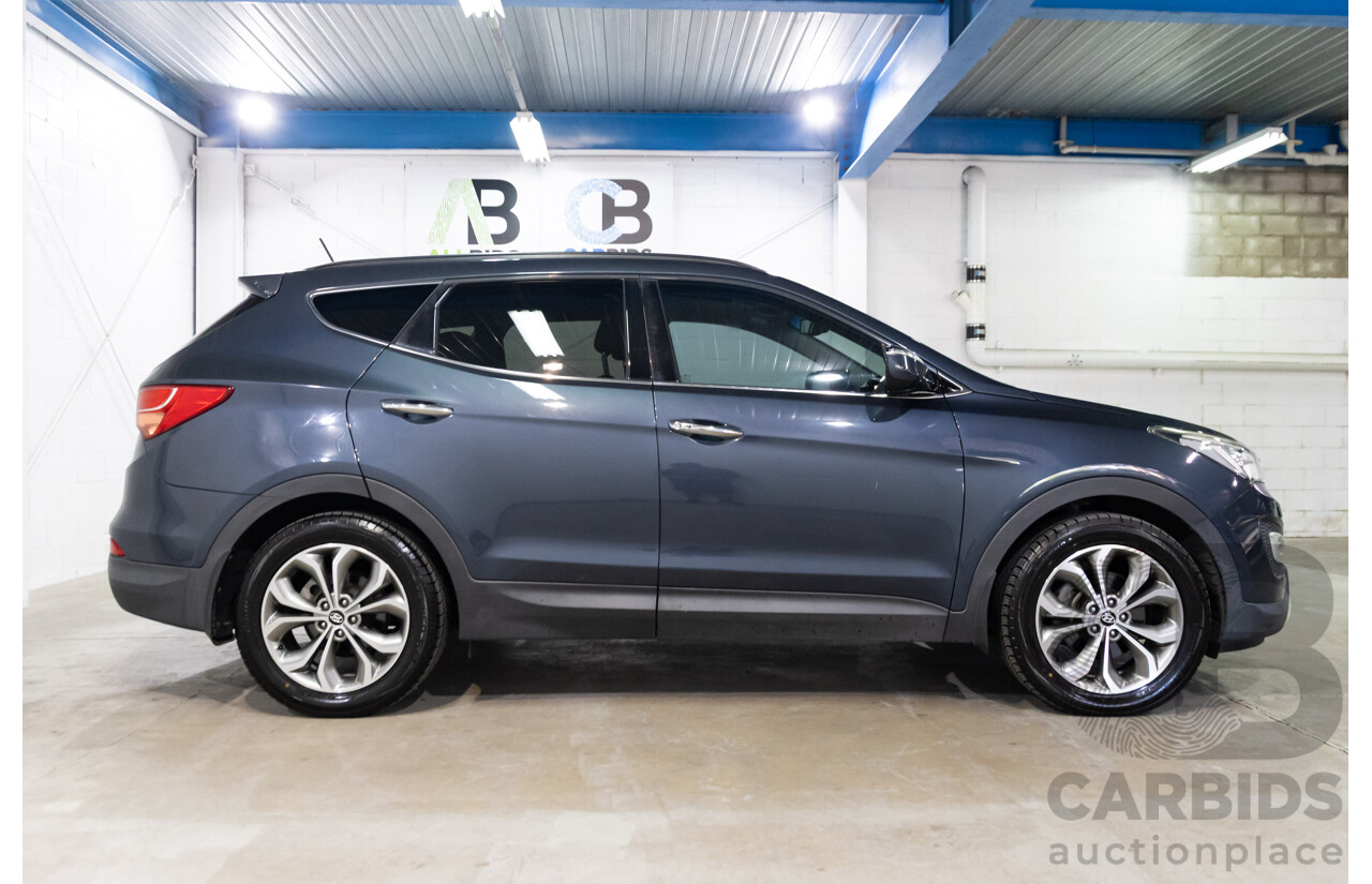 02/2014 Hyundai Santa Fe Highlander CRDi (AWD) DM 4d Wagon Marlin Blue Metallic Turbo Diesel 2.2L