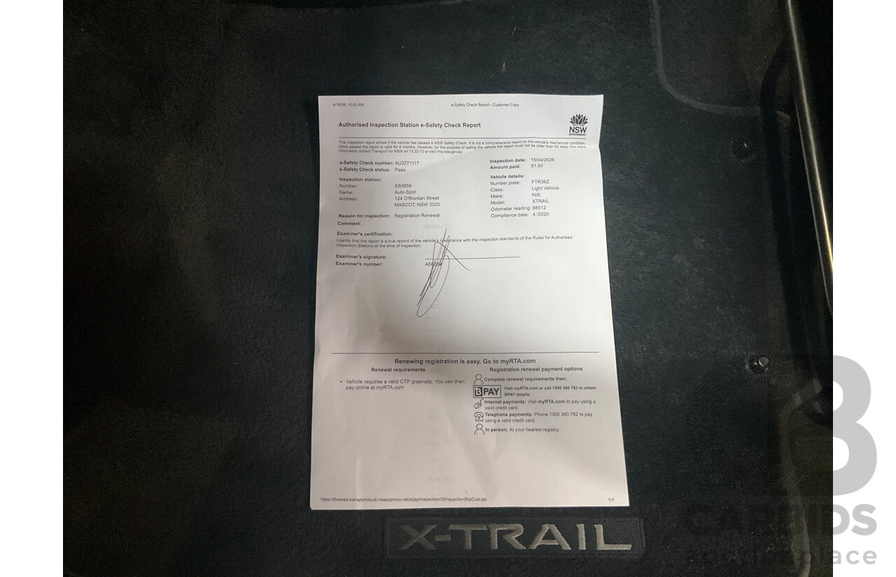 04/2020 Nissan X-Trail ST (FWD) T32 Series 2 4d Wagon Gun Grey Metallic 2.5L