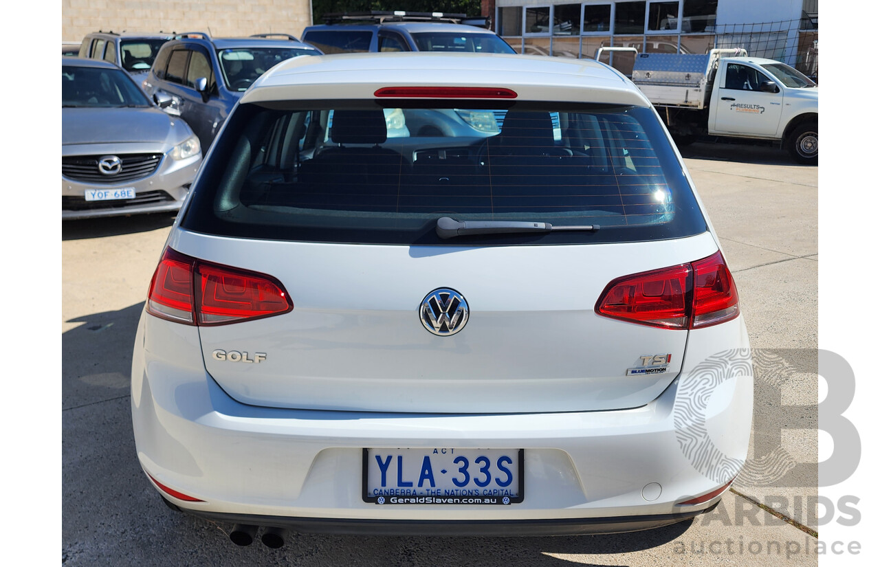 9/2015 Volkswagen Golf 92 TSI Trendline AU MY16 5d Hatchback White 1.4L