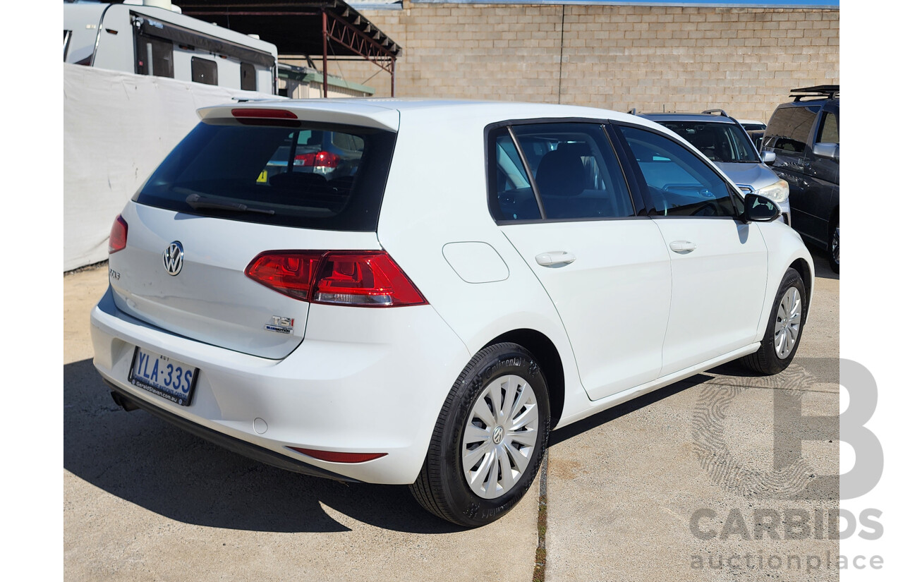 9/2015 Volkswagen Golf 92 TSI Trendline AU MY16 5d Hatchback White 1.4L