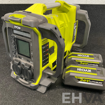 RYOBI 36V Power Station Inverter with Two 4.Ah 36V Batteries - Lot of 3