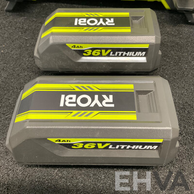 RYOBI 36V Power Station Inverter with Two 4.Ah 36V Batteries - Lot of 3