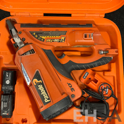 PASSLODE 30 Degree Framing Nailer with Two Batteries and Battery Charger