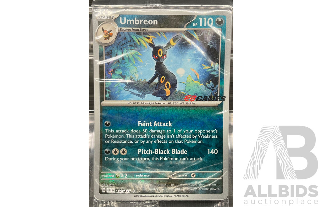 2023 Pokemon 130/197 Umbreon Moolight EB Games Stamp Promo Card (EN) - Sealed