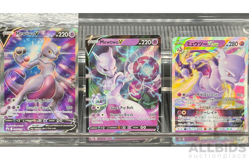 Collection of Pokémon Mewtwo Trading Card Game (EN & JP) - Lot of 3