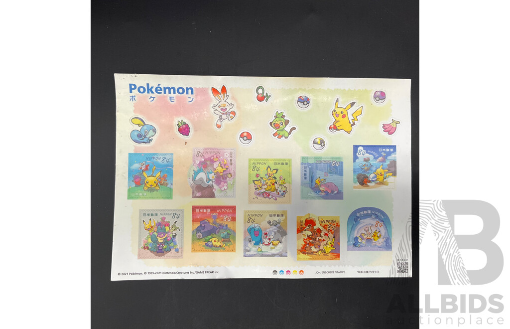 2021 Pokemon Card Greeting Nippon 84 Stamps & Nippon 63 Stamps with 2x Coyote and Road Runner 1 Million Dollar Collectible Novelty Money