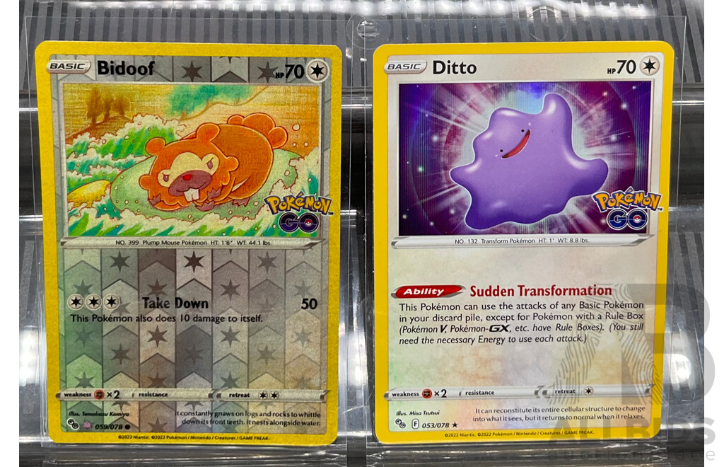 Pokemon Go Bidoof (Peelable Ditto) Unpeeled X2 & Numel (Peelable Ditto) Peeled X1
