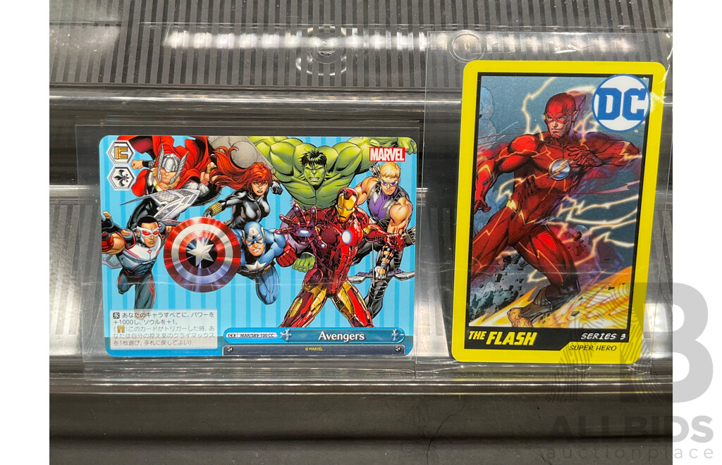 Collection of  Marvel, Disney Wonders, the Flash Cards & Sticker