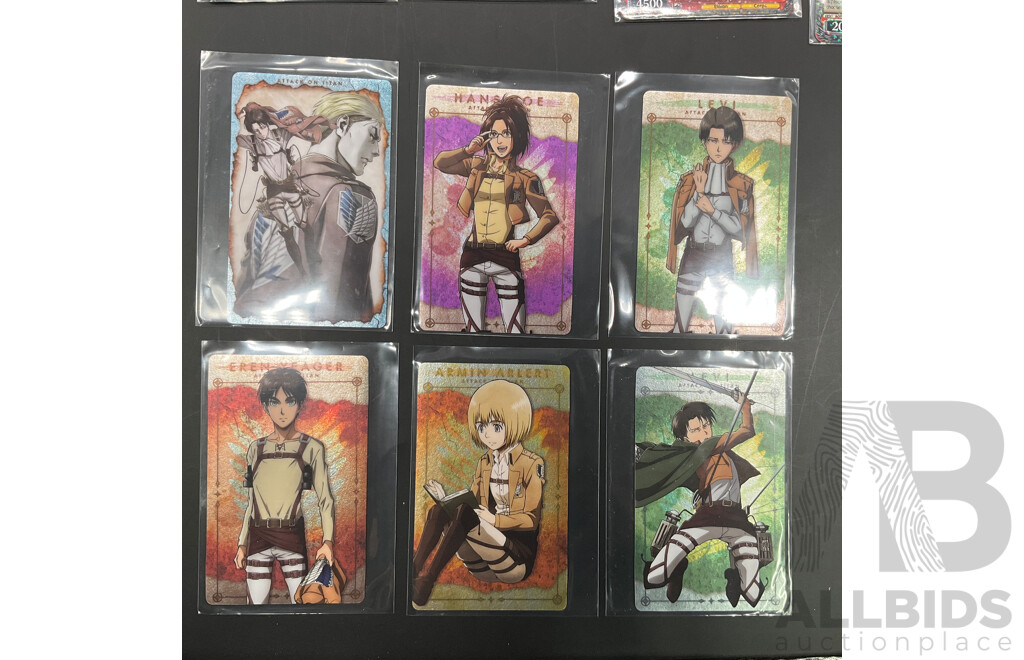 Collection of Attack on Titan Weiss Schwarz Trading Cards & Metallic Cards