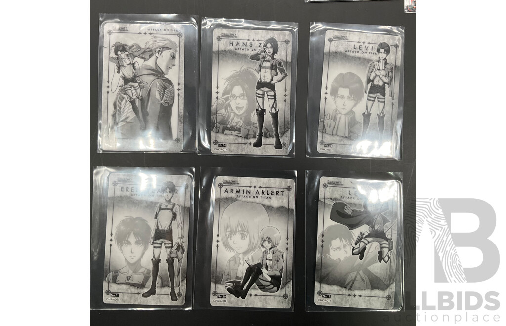 Collection of Attack on Titan Weiss Schwarz Trading Cards & Metallic Cards