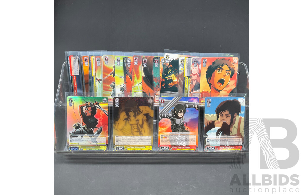 Collection of Attack on Titan Weiss Schwarz Trading Cards & Metallic Cards