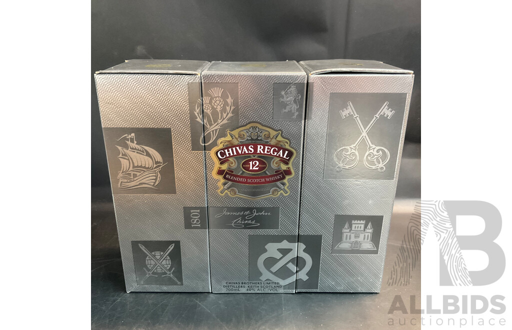 Chivas Regal 12 Years Blended Scotch Whisky 700ml X 3 Bottles