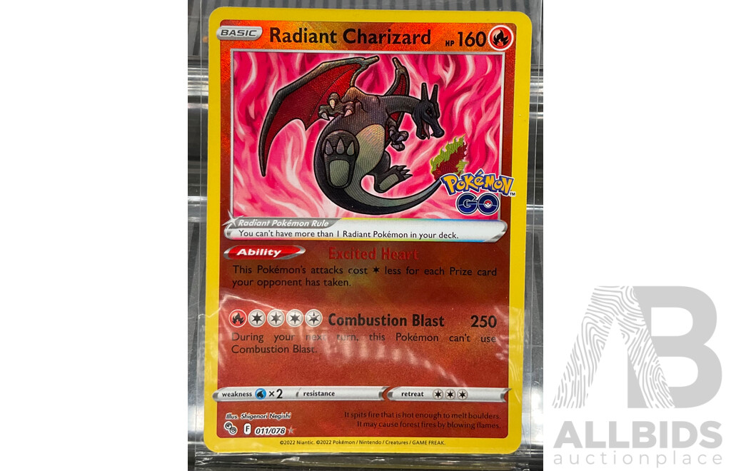 Radiant Charizard & Assorted Pokemon GO Stamp Pokemon Cards (EN)