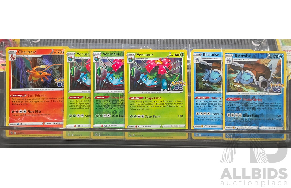 Radiant Charizard & Assorted Pokemon GO Stamp Pokemon Cards (EN)
