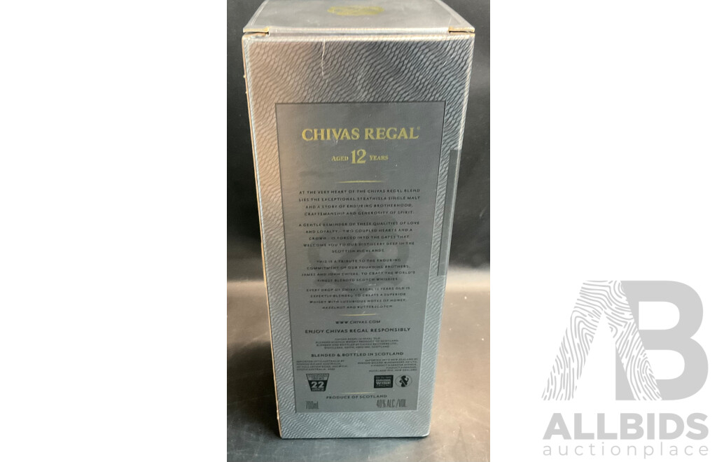 Case of Chivas Regal 12 Years Blended Scotch Whisky 700ml (6 Bottles)