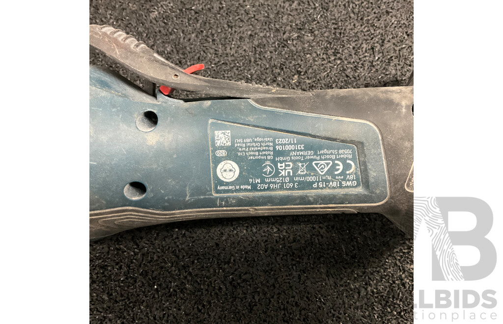 Bosch GWS- 18V-15P Cordless Angle Grinder with Assorted Accessories