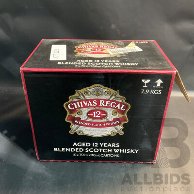 Case of Chivas Regal 12 Years Blended Scotch Whisky 700ml (6 Bottles)
