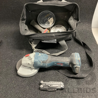 Bosch GWS- 18V-15P Cordless Angle Grinder with Assorted Accessories