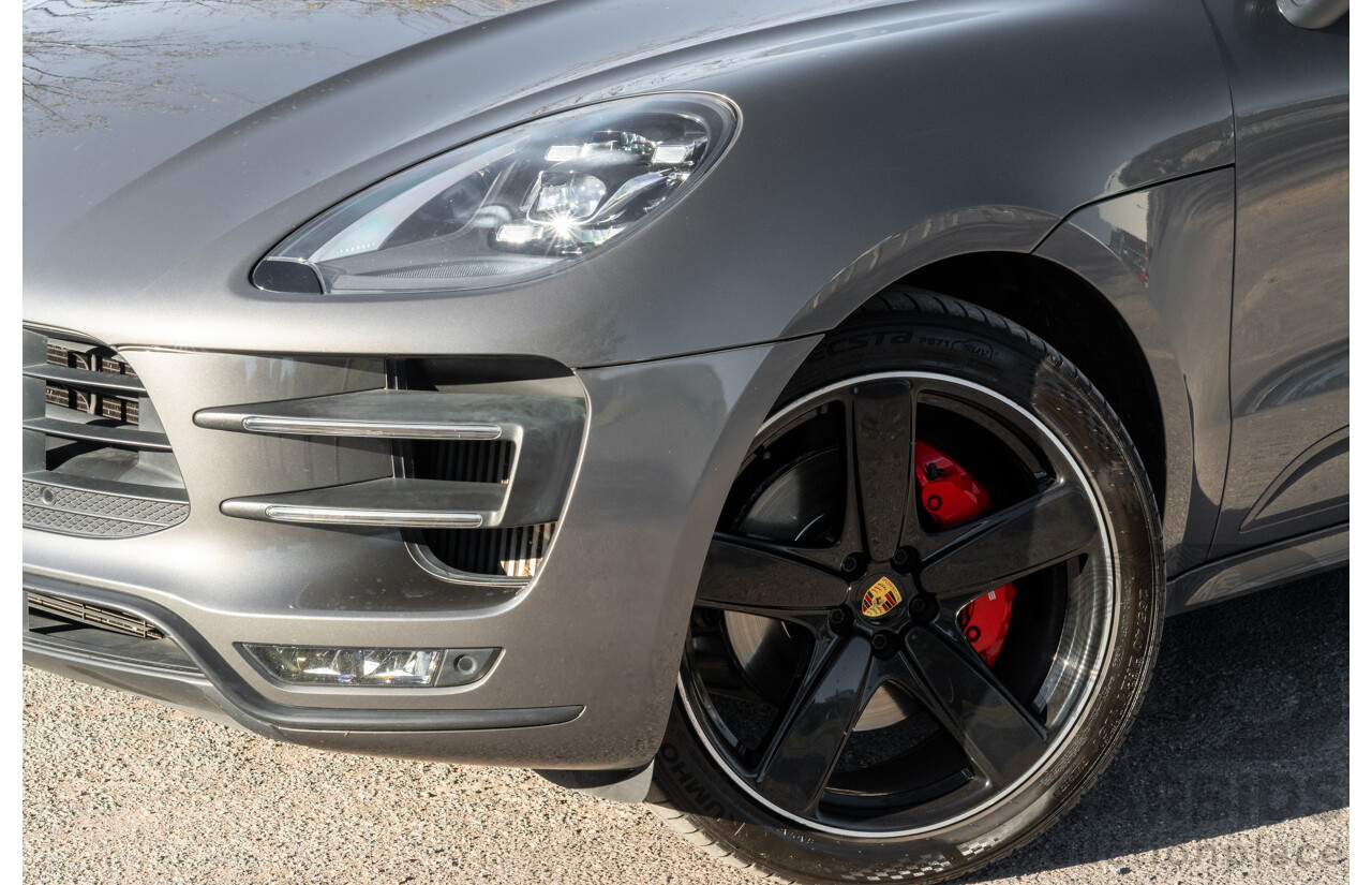 1/2018 Porsche Macan Turbo (AWD) 95B MY18 4D Wagon Agate Grey Metallic Twin Turbo V6 3.6L