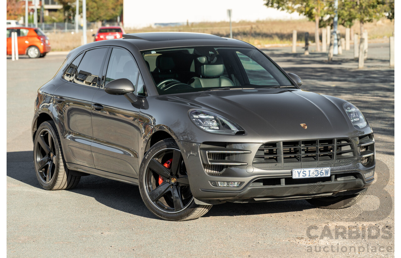 1/2018 Porsche Macan Turbo (AWD) 95B MY18 4D Wagon Agate Grey Metallic Twin Turbo V6 3.6L
