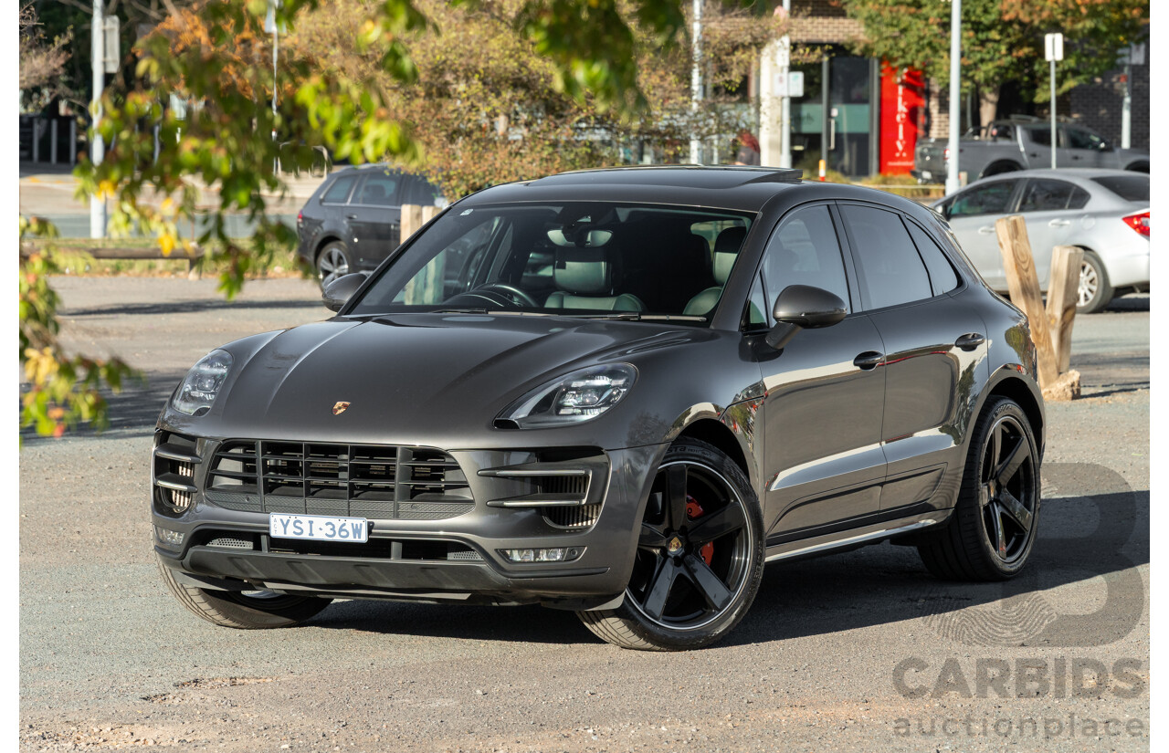 1/2018 Porsche Macan Turbo (AWD) 95B MY18 4D Wagon Agate Grey Metallic Twin Turbo V6 3.6L