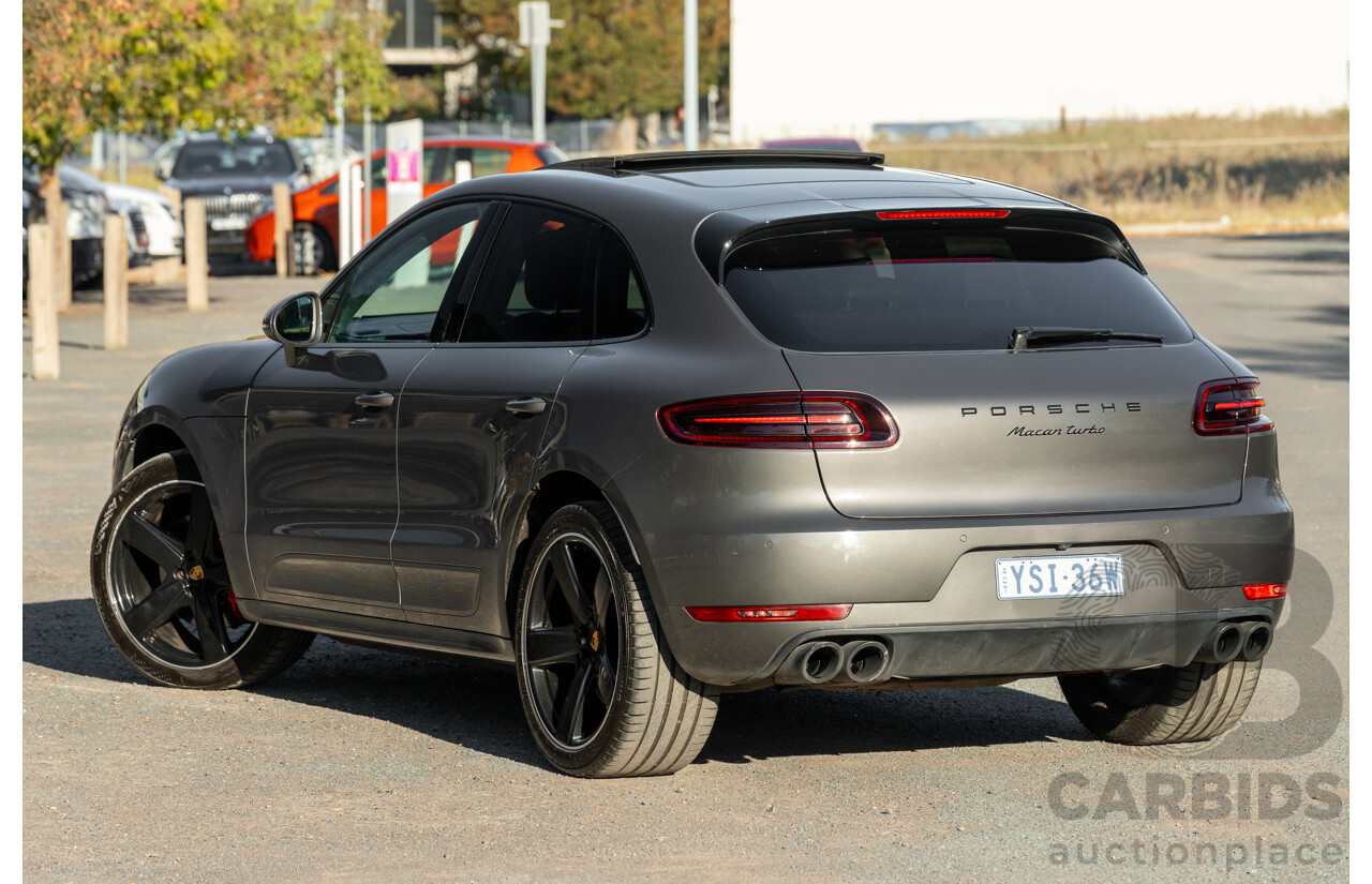 1/2018 Porsche Macan Turbo (AWD) 95B MY18 4D Wagon Agate Grey Metallic Twin Turbo V6 3.6L