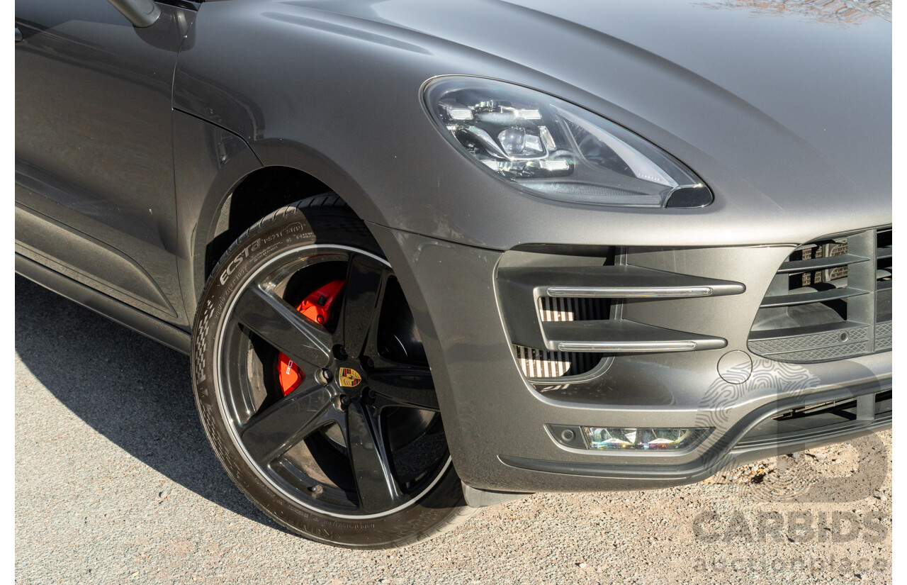 1/2018 Porsche Macan Turbo (AWD) 95B MY18 4D Wagon Agate Grey Metallic Twin Turbo V6 3.6L
