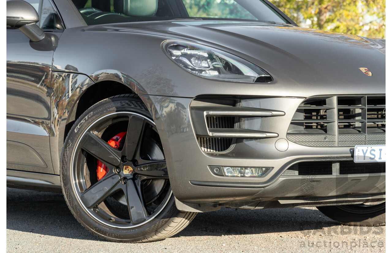1/2018 Porsche Macan Turbo (AWD) 95B MY18 4D Wagon Agate Grey Metallic Twin Turbo V6 3.6L