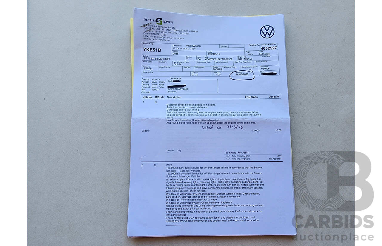 1/2015 Volkswagen Jetta 118 TSI Comfortline 1KM MY15 4d Sedan Silver 1.4L