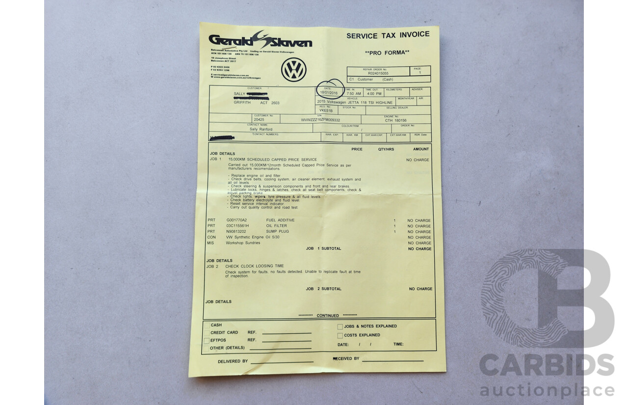 1/2015 Volkswagen Jetta 118 TSI Comfortline 1KM MY15 4d Sedan Silver 1.4L