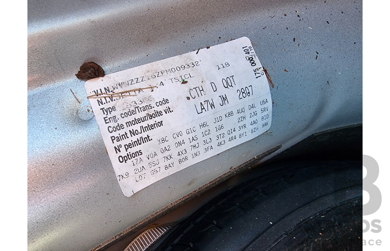 1/2015 Volkswagen Jetta 118 TSI Comfortline 1KM MY15 4d Sedan Silver 1.4L