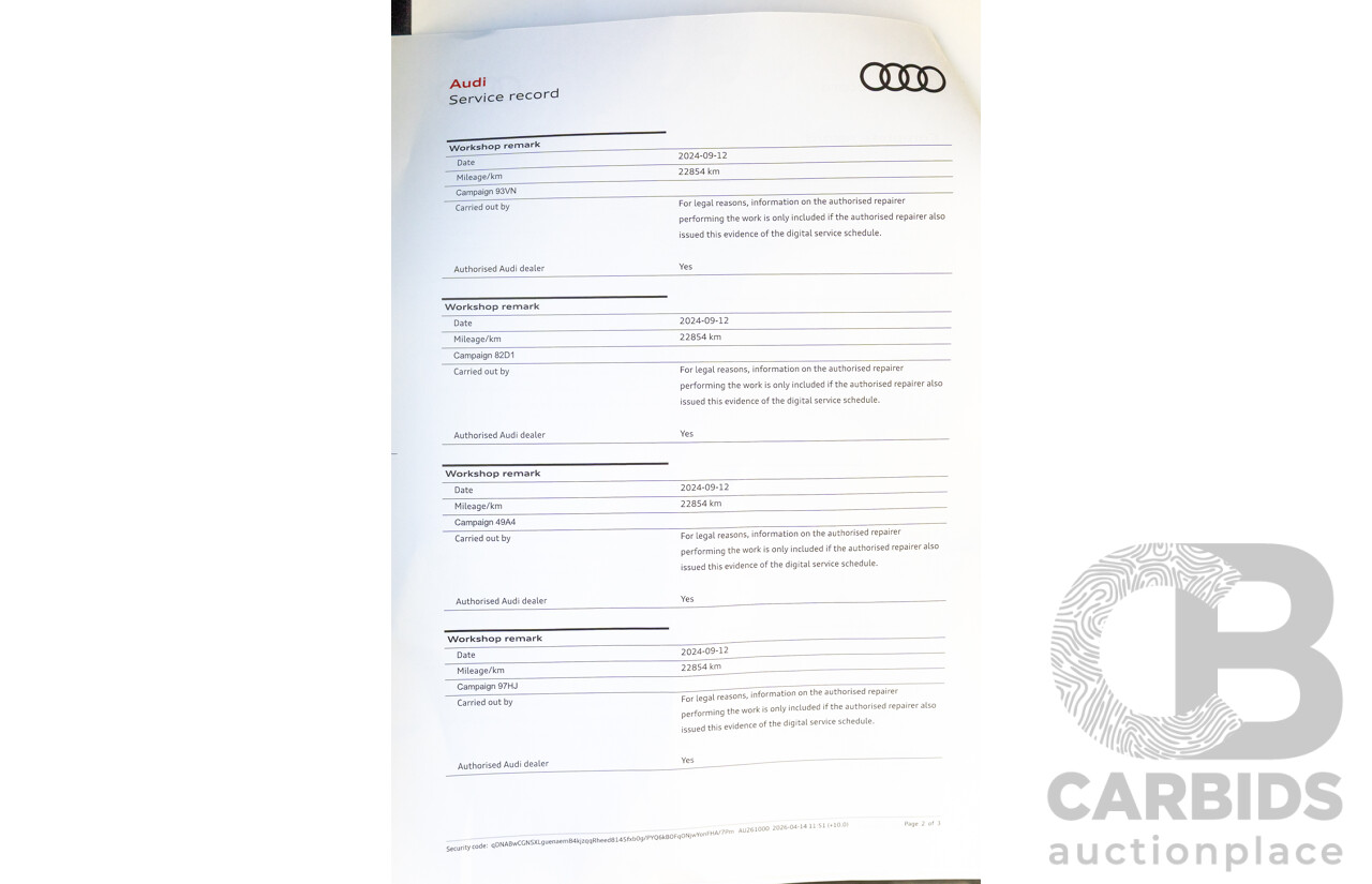 3/2023 Audi E-Tron GT Quattro (AWD) MY23 4d Coupe Mythos Black Metallic - Dedicated Electric EV 350kW