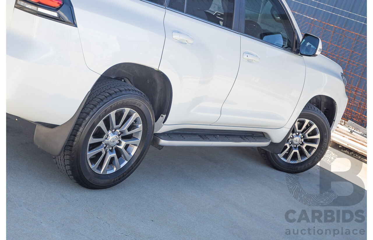 05/2020 Toyota Landcruiser PRADO VX (4x4) GDJ150R MY18 4D Wagon Pearl White Turbo Diesel 2.8L - 7 Seats