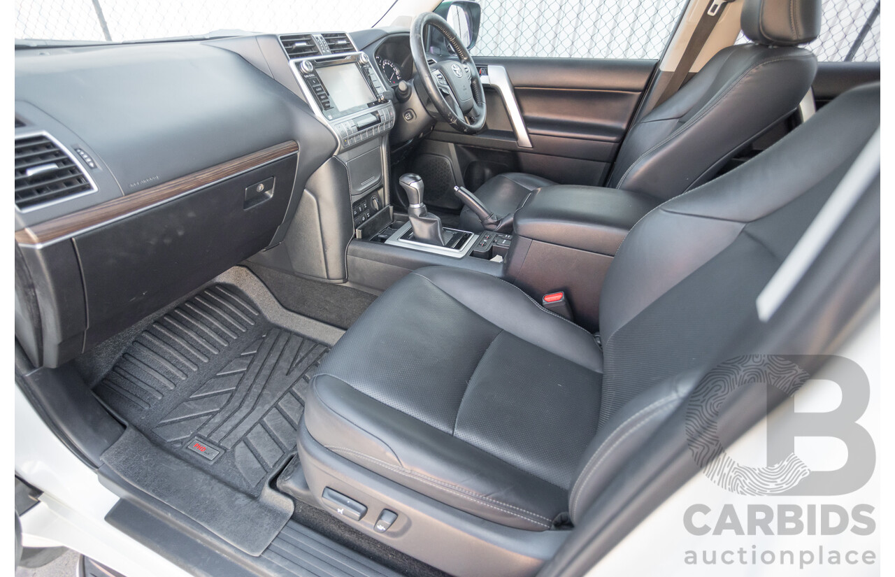 05/2020 Toyota Landcruiser PRADO VX (4x4) GDJ150R MY18 4D Wagon Pearl White Turbo Diesel 2.8L - 7 Seats