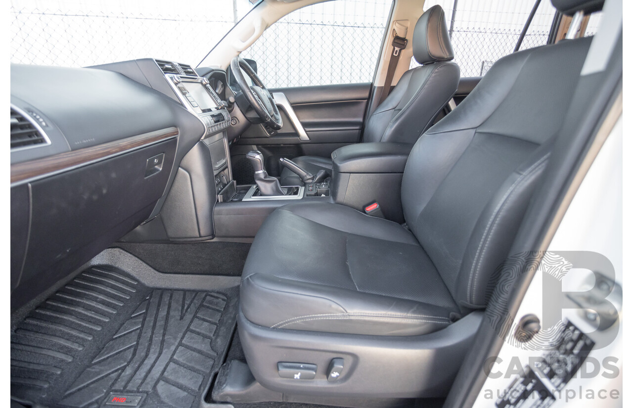 05/2020 Toyota Landcruiser PRADO VX (4x4) GDJ150R MY18 4D Wagon Pearl White Turbo Diesel 2.8L - 7 Seats