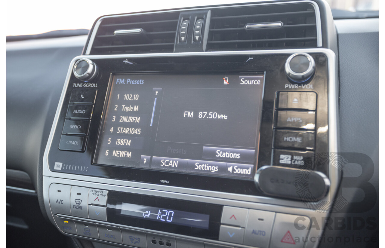 05/2020 Toyota Landcruiser PRADO VX (4x4) GDJ150R MY18 4D Wagon Pearl White Turbo Diesel 2.8L - 7 Seats