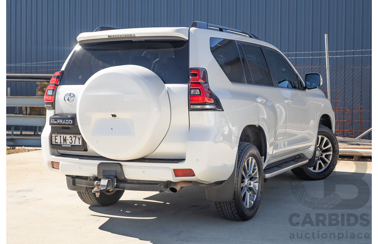 05/2020 Toyota Landcruiser PRADO VX (4x4) GDJ150R MY18 4D Wagon Pearl White Turbo Diesel 2.8L - 7 Seats