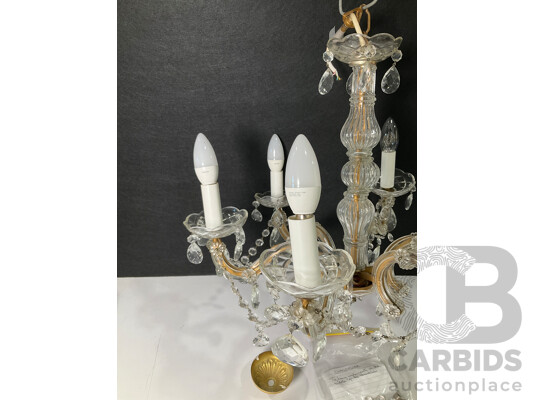 1661367 · Vintage Clear Glass and Crystal Chandelier