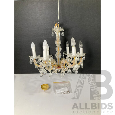 Vintage Clear Glass and Crystal Chandelier