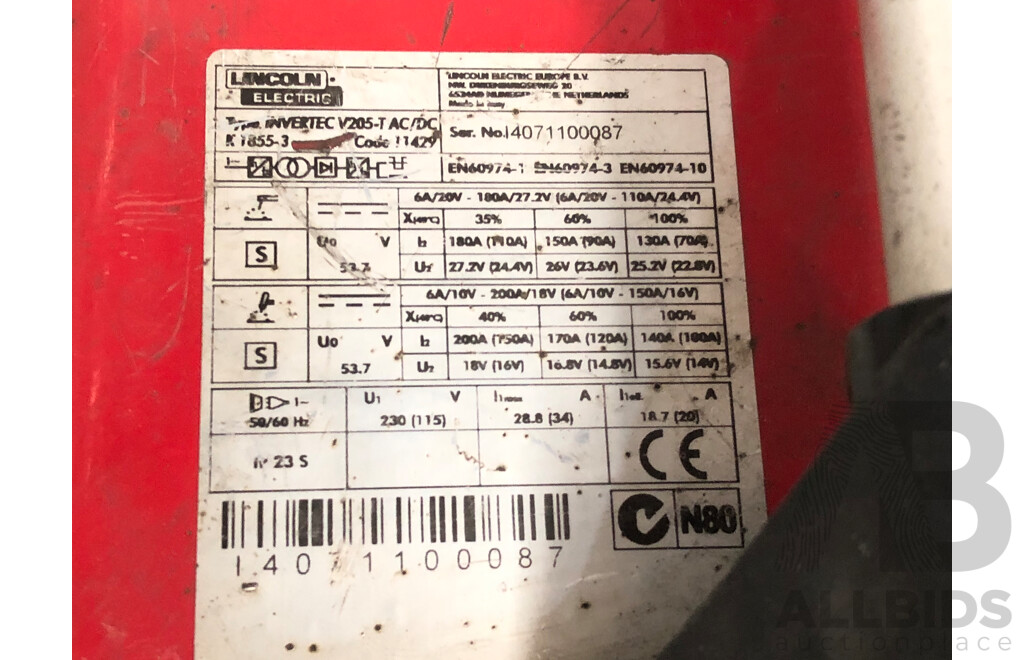 Lincoln Electric Invertec V205-T AC/DC Mig Welder