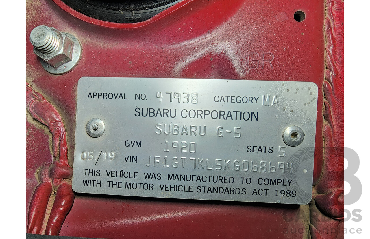 5/2019 Subaru Impreza 2.0i-L (awd) MY19 5d Hatchback Maroon 2.0L