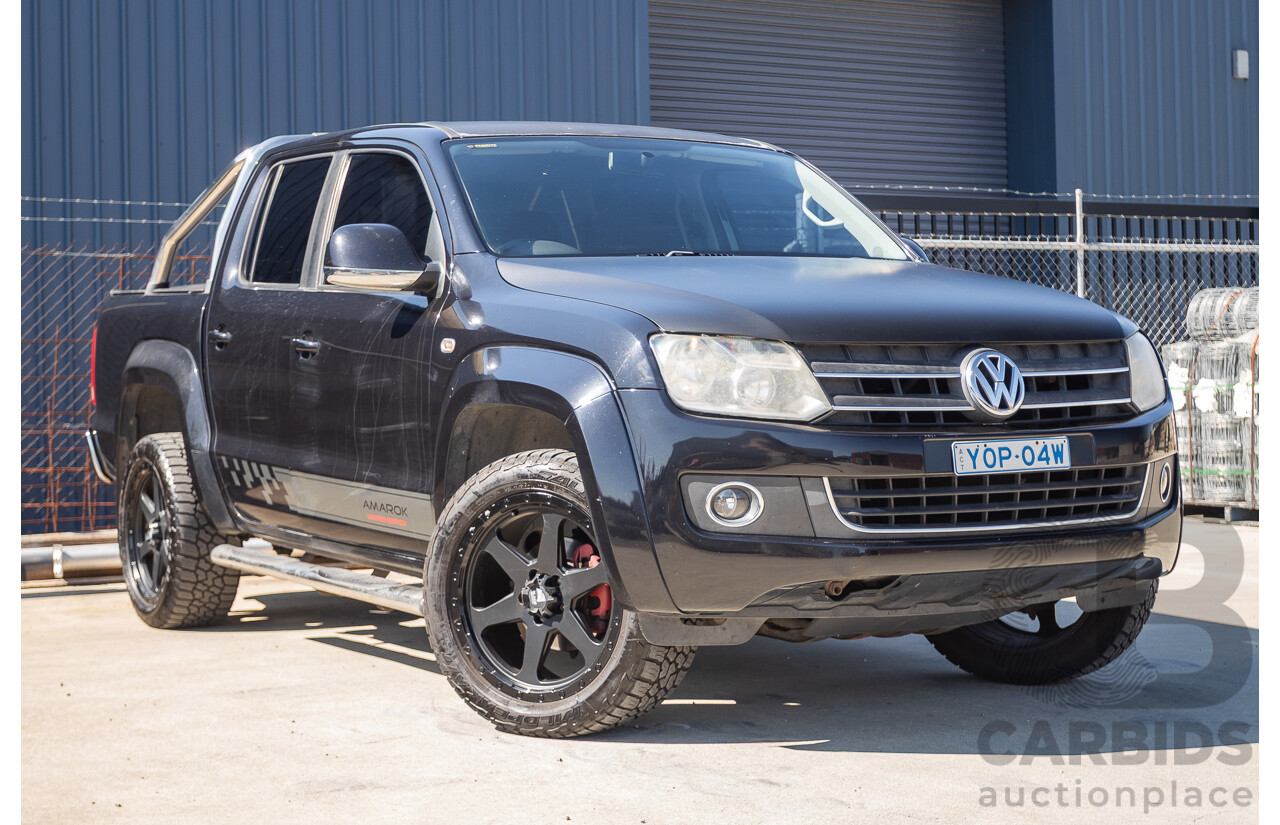 01/2012 Volkswagen Amarok TDI400 Highline (4x4) 2H MY12 Dual Cab Utility Deep Black Twin Turbo Diesel 2.0L