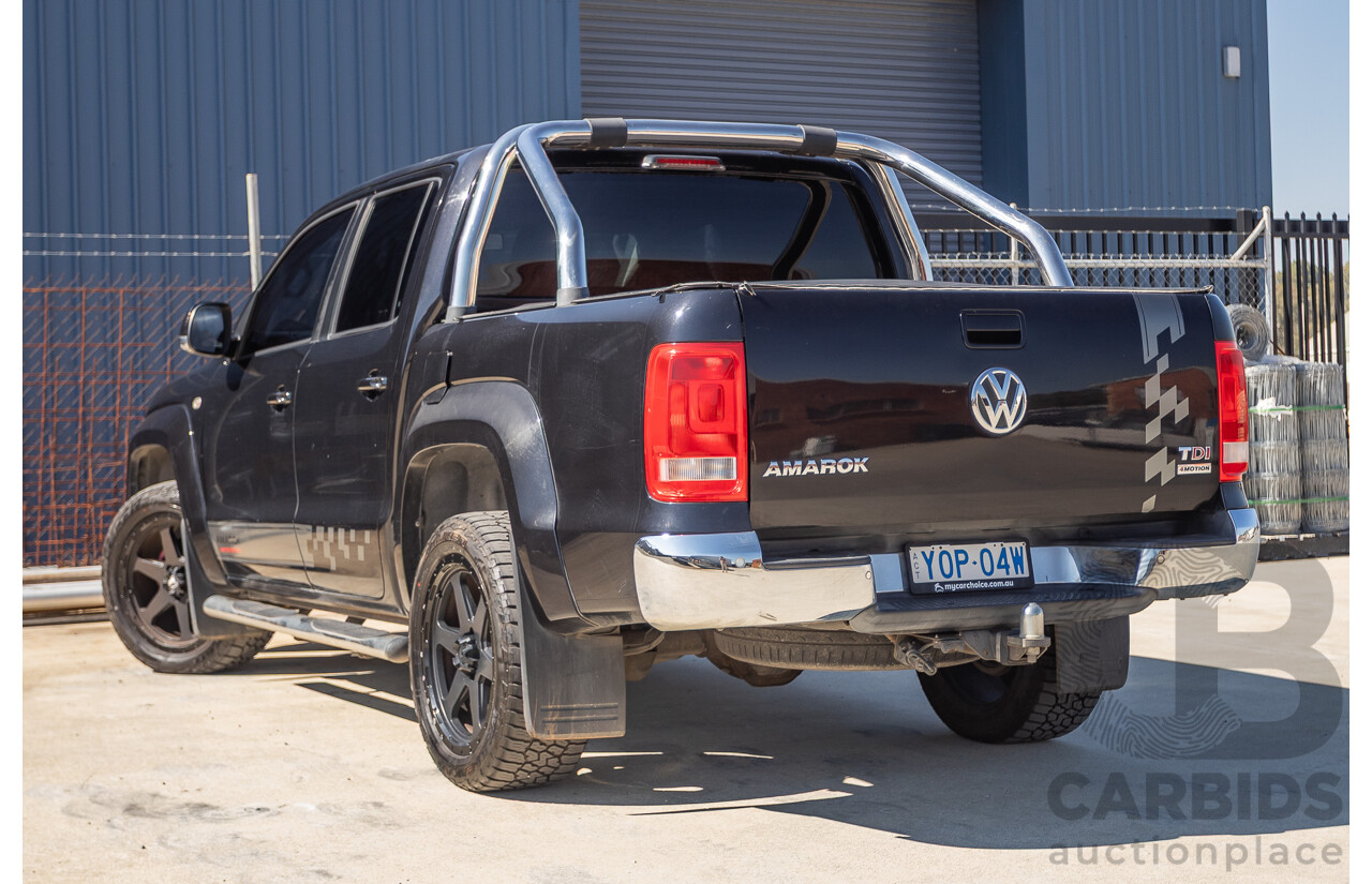 01/2012 Volkswagen Amarok TDI400 Highline (4x4) 2H MY12 Dual Cab Utility Deep Black Twin Turbo Diesel 2.0L