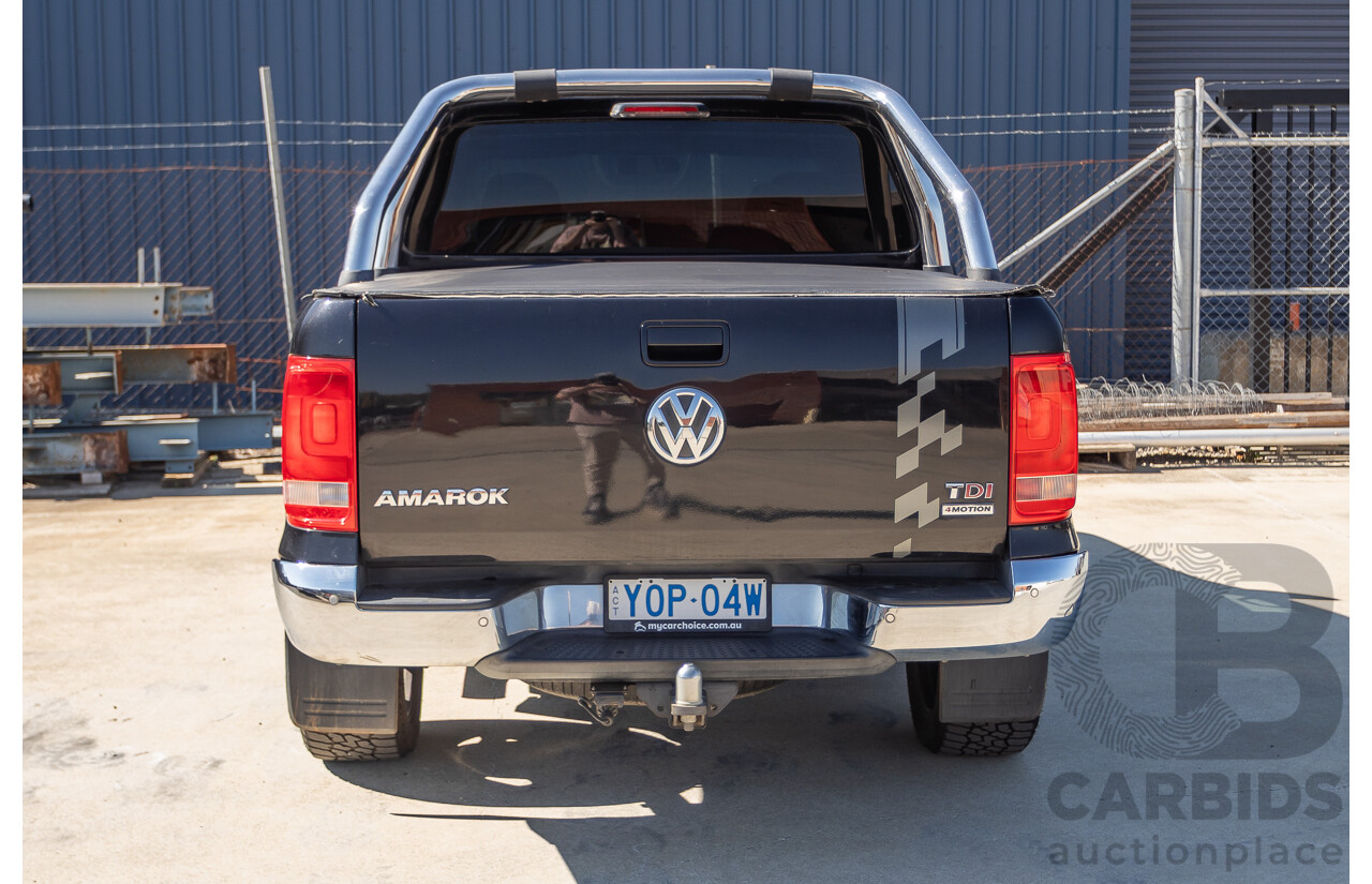 01/2012 Volkswagen Amarok TDI400 Highline (4x4) 2H MY12 Dual Cab Utility Deep Black Twin Turbo Diesel 2.0L