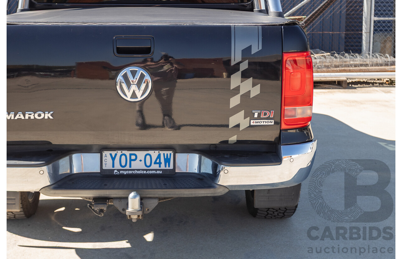 01/2012 Volkswagen Amarok TDI400 Highline (4x4) 2H MY12 Dual Cab Utility Deep Black Twin Turbo Diesel 2.0L