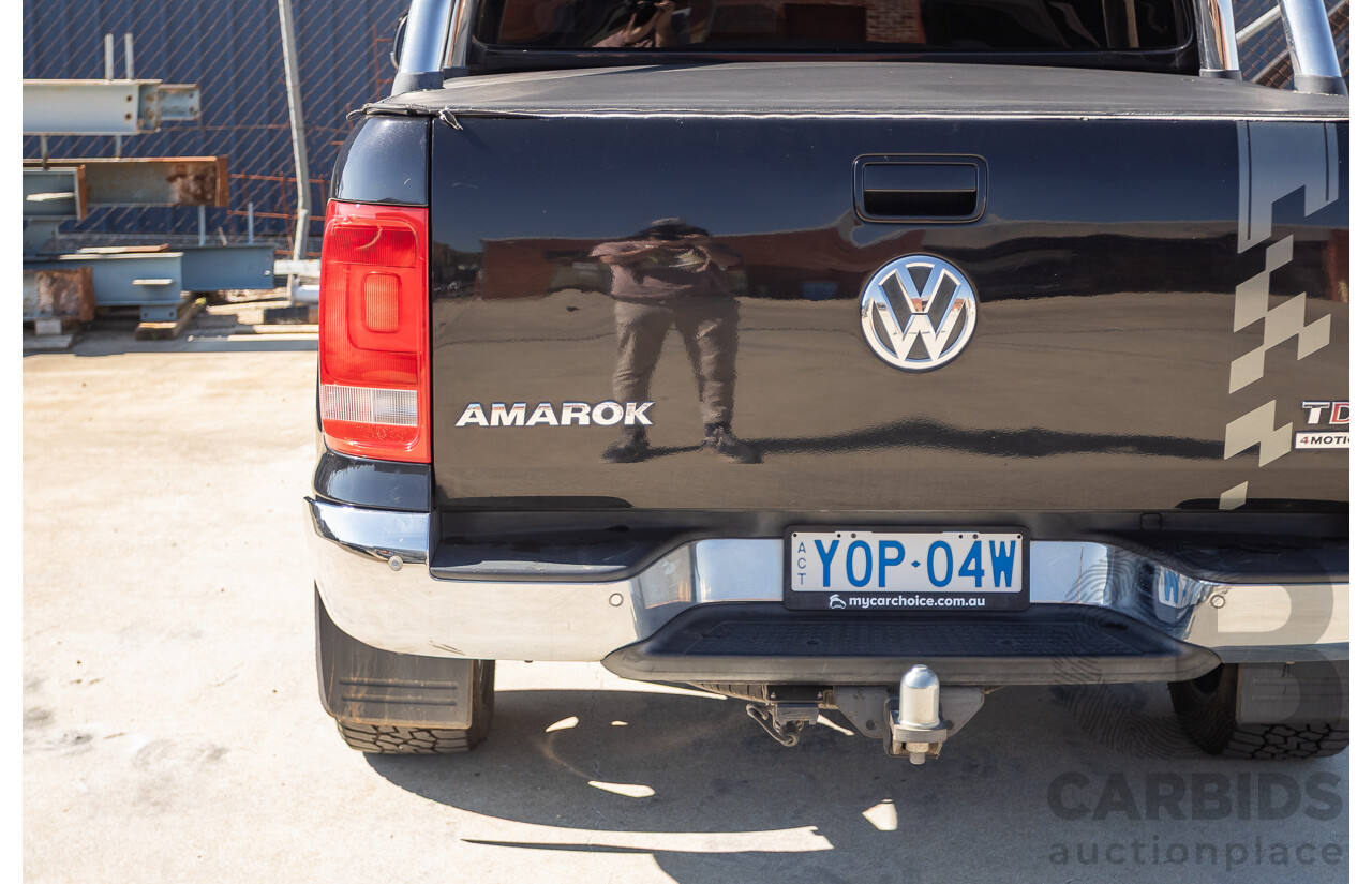 01/2012 Volkswagen Amarok TDI400 Highline (4x4) 2H MY12 Dual Cab Utility Deep Black Twin Turbo Diesel 2.0L