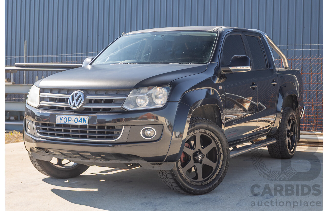 01/2012 Volkswagen Amarok TDI400 Highline (4x4) 2H MY12 Dual Cab Utility Deep Black Twin Turbo Diesel 2.0L